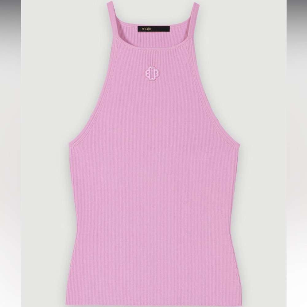 Maje Tank Top With Embroidered Logo